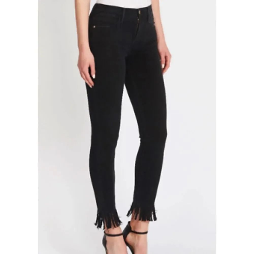 Blank NYC le fringe skinny black jeans 28